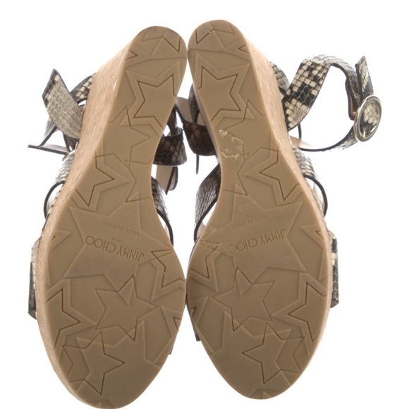Jimmy Choo Snakeskin Portia Wedges Espadrilles - Picture 5 of 10
